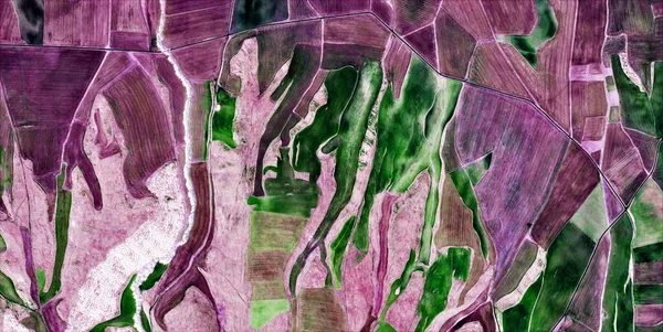Textur Abstrakte Fotografie Der Spanischen Felder Aus Der Luft Luftaufnahme — Stockfoto