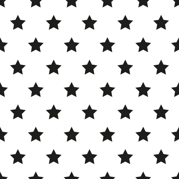 Nahtloses Muster Mit Sternen Abstrakter Geometrischer Hintergrund Monochrome Vektorillustration Textur — Stockvektor