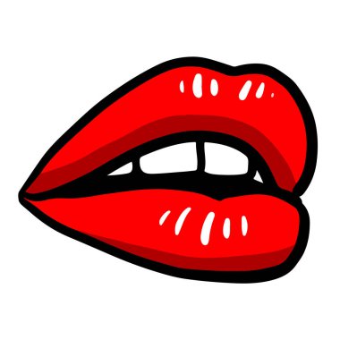 Dudakların vektör çizimi. el çizimi