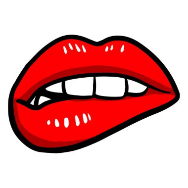 Dudakların vektör çizimi. el çizimi