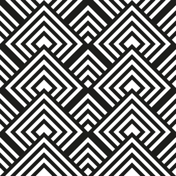 シームレスなパターン モノクローム幾何学的背景 光学芸術 包装のための黒と白のテクスチャ ベクターイラスト — ストックベクタ