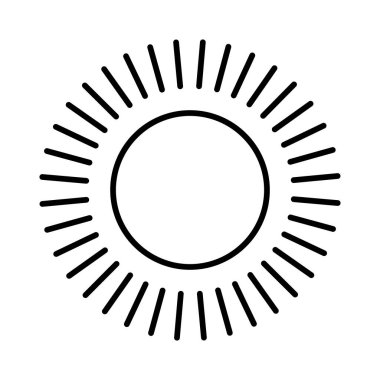 Güneş ikonu. Günün sembolü. Web tasarımı için element. Vektör illüstrasyonu.