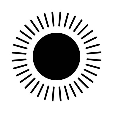 Güneş ikonu. Sabahın sembolü. Web tasarımı için element. Vektör illüstrasyonu