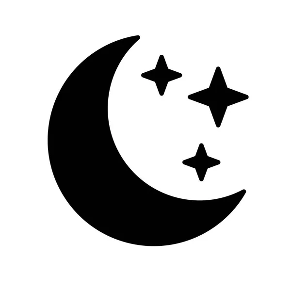 Mond Und Sterne Symbol Der Nacht Element Für Webdesign Vektorillustration — Stockvektor