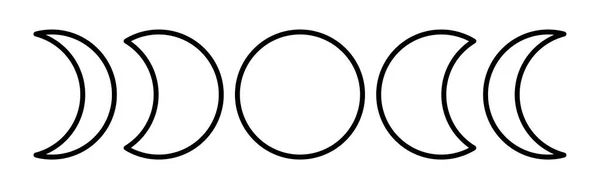 Mondphasen Vektorillustration Webline Symbol Umrisssymbol — Stockvektor