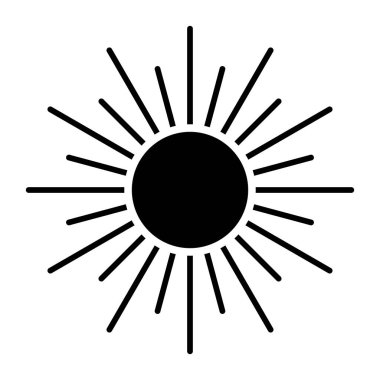 Güneş ikonu. Günün sembolü. Web tasarımı için element. Vektör illüstrasyonu