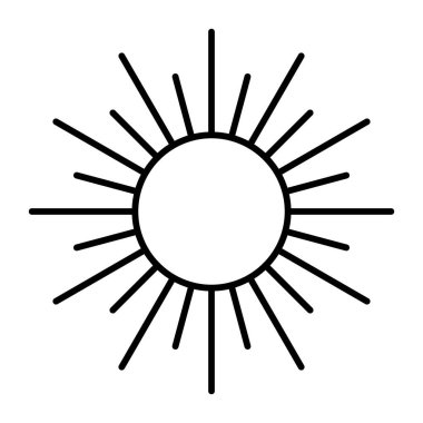 Güneş ikonu. Günün sembolü. Web tasarımı için element. Vektör illüstrasyonu.