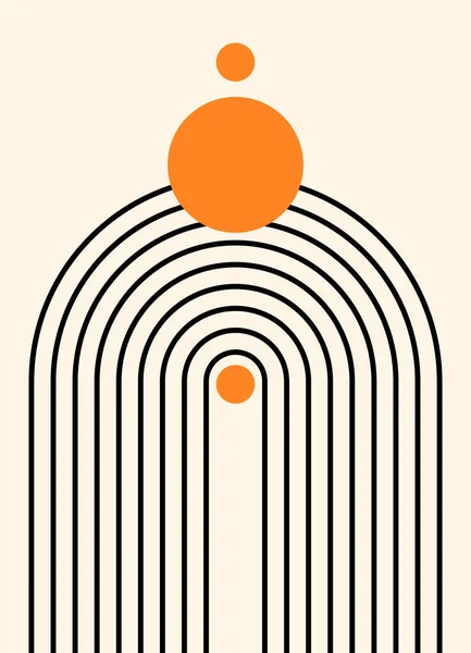 Çağdaş geometrik bileşim. Boho duvar dekoru. Yüzyıl ortası sanat baskısı