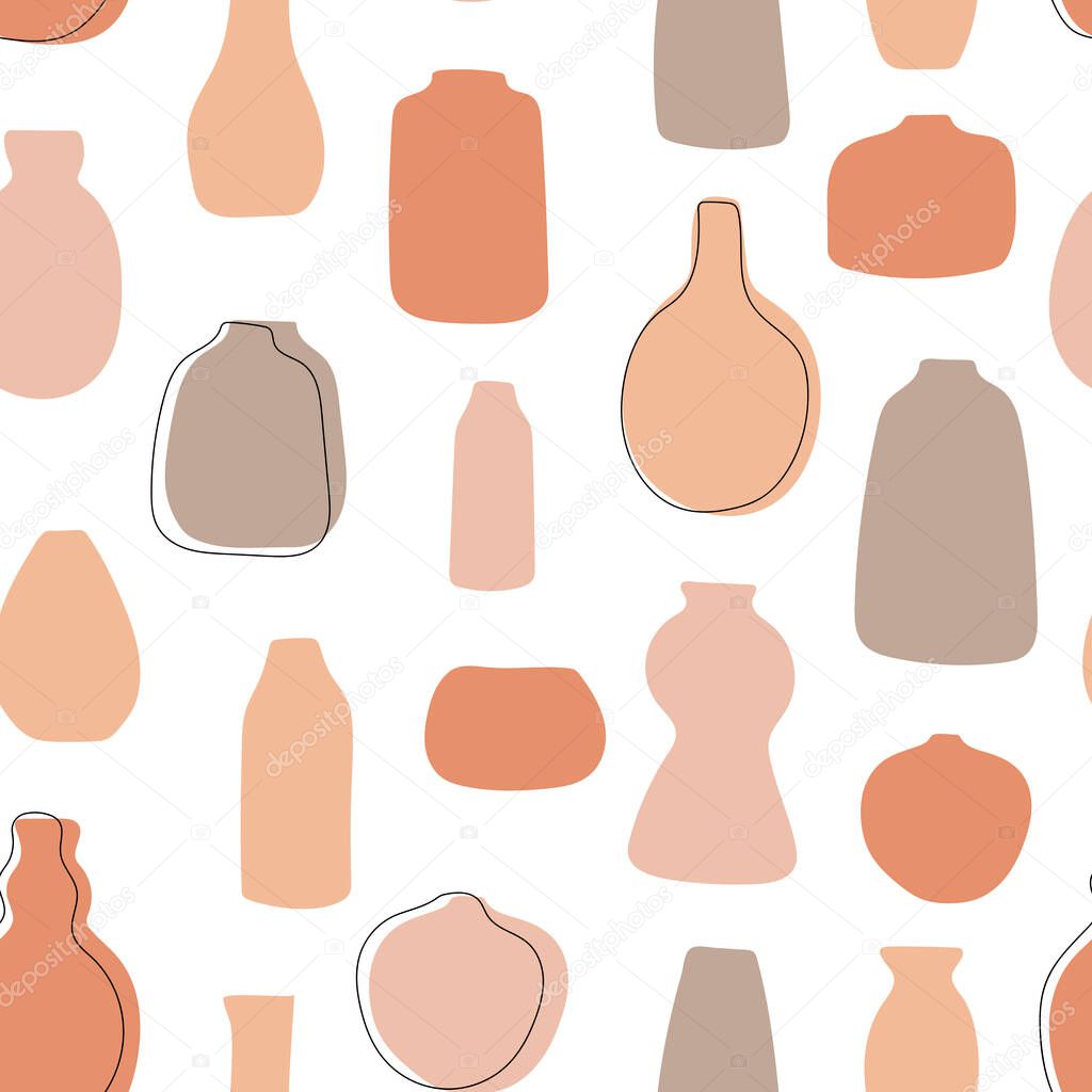 Modern terracotta pattern. Seamles vector background. Contemporary texture for print.