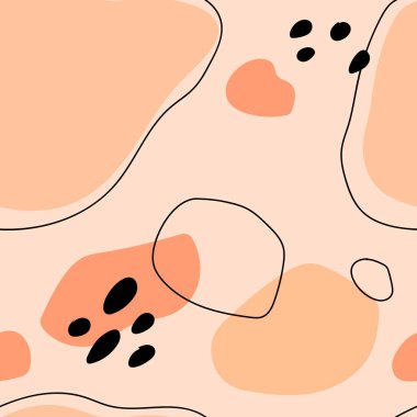 Soyut şekilli kusursuz bir desen. Modern terracotta sanat baskısı