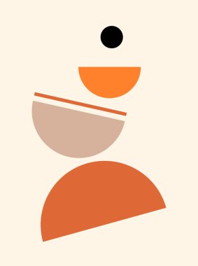 Soyut geometrik bileşim. Boho duvar dekoru. Yüzyıl ortası sanat baskısı. Çağdaş poster.