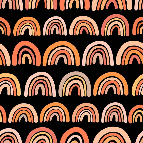 Gökkuşağıyla kusursuz desen. Vektör çizimi. Tekstil, baskı, ambalaj, duvar kağıdı için el yapımı doku. Güzel tasarım.