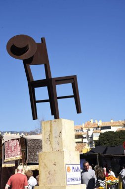 Fuengirola 20 Şubat 2018. Pazar ve Costa del Sol Spain.The iki kez haftalık piyasada Fuengirola Feria toprağa renk, pazarlık ve canlı bir atmosfer dolu