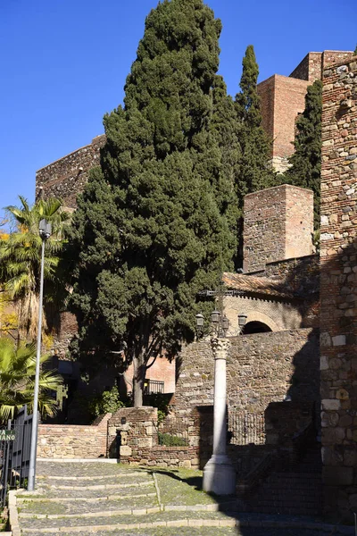 Alcazaba Palatial Fortification Malaga Spain Built Moorish Hammudid Dynasty Early — Stock Photo, Image