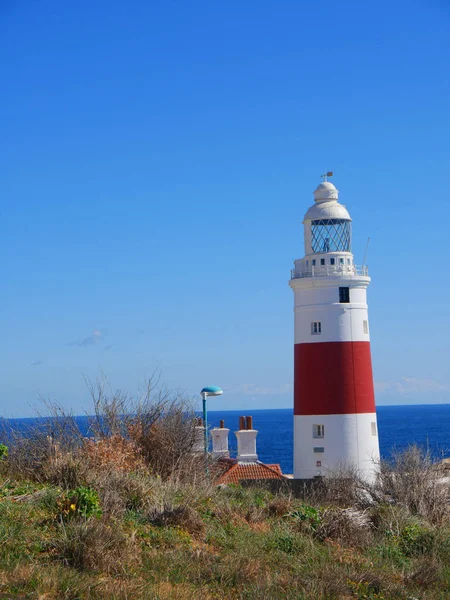 Γιβραλτάρ Φεβρουαρίου 2018 Φάρο Στο Europa Point Στον Βράχο Του — Φωτογραφία Αρχείου