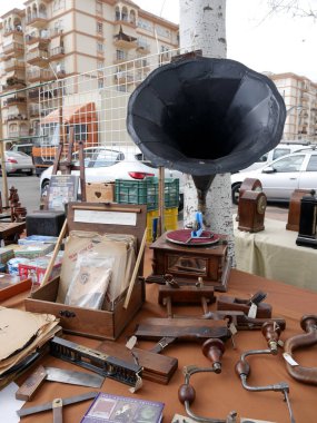 Fuengirola 24 Şubat 2018. Bit pazarı maddelerde düzenlenen her Pazar Fuengirola Costa del Sol Güney İspanya