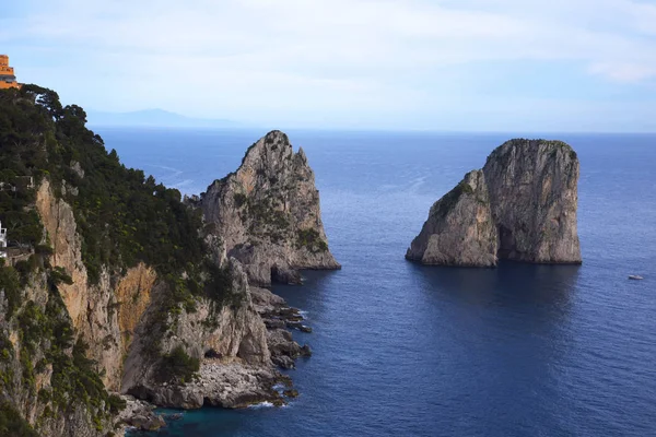 Iconic Faraglioni Rocks Island Capri Italy Shape Unique Rocks Identify — Stock Photo, Image