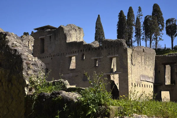 Herculaneum Veya Ercolana Napoli Talya Yakınındaki Pompeii Içinde Vesuvius Patlama — Stok fotoğraf