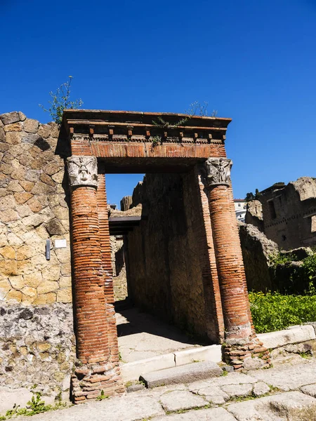 Herculaneum Ercolana Buurt Van Napels Italië Niet Begraven Door Vallende — Stockfoto