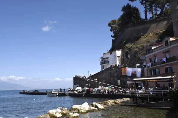 Starego Miasta Sorrento Schodząc Oryginalnego Portu Rybackiego Marina Grande Sorrento — Zdjęcie stockowe