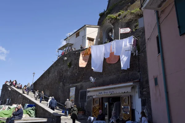 Starego Miasta Sorrento Schodząc Oryginalnego Portu Rybackiego Marina Grande Sorrento — Zdjęcie stockowe