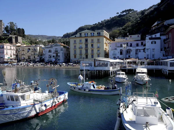 Starego Miasta Sorrento Schodząc Oryginalnego Portu Rybackiego Marina Grande Sorrento — Zdjęcie stockowe