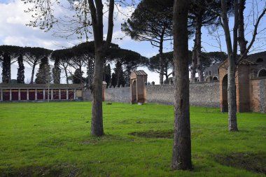 Palestra veya bir kez gömülü Roma şehir, Pompeii içinde güneyinde Napoli Vezüv Ayrıca İtalya Napoli yakınındaki gölgesi altında zemin Gladyatör'ın eğitim
