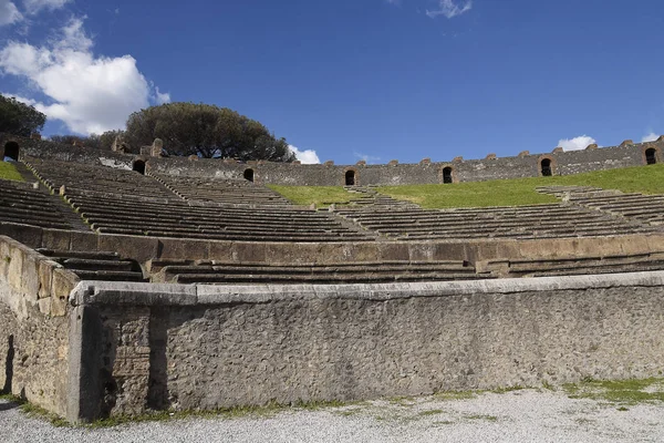 Anfiteatro Ciudad Romana Pompeya Sur Nápoles Bajo Sombra Del Monte —  Fotos de Stock