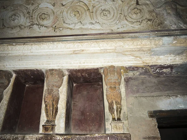 Общественные Бани Похороненном Римском Городе Помпеи Югу Неаполя Тенью Везувия — стоковое фото