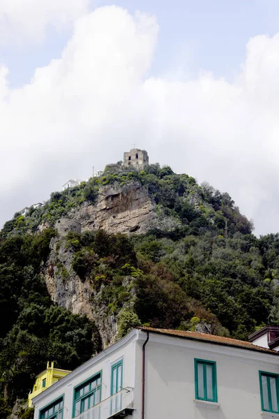 Mountains Amalfi Coast Meet Sea Place Difficult Road 180 Bends — Stock Photo, Image