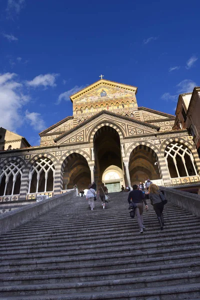 Amalfi Campania Resplandeciente Catedral San Andrés Amalfi Catedral Data Del — Foto de Stock