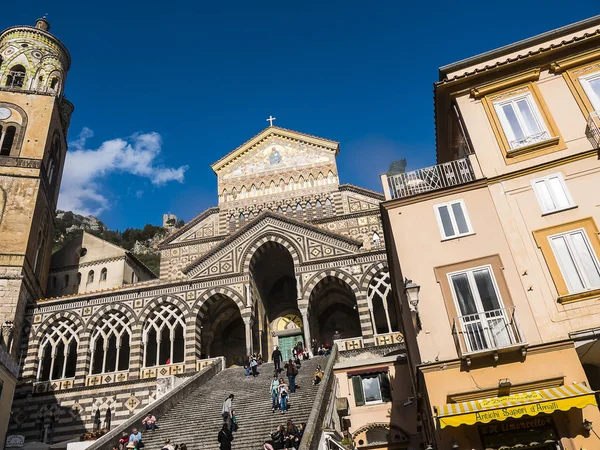 Amalfi Campania Italia Resplandeciente Catedral San Andrés Amalfi Catedral Data — Foto de Stock