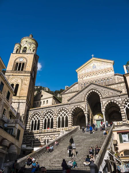 Amalfi Campania Italy Glittering Andrew Cathedral Amalfi Кафедральный Собор Датируется — стоковое фото
