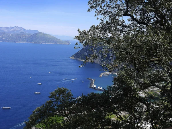 Uitzicht Vanaf Anacapri Het Eiland Capri Baai Van Napels Zuid — Stockfoto