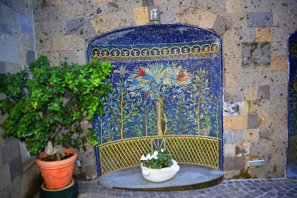 Mosaico Casco Antiguo Sorrento Que Una Pequeña Ciudad Campania Italia — Foto de Stock