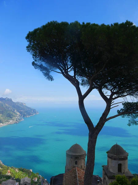 Villa Rufolo Ravello Έχει Φανταστική Θέα Κάτω Στην Ακτή Αμάλφι — Φωτογραφία Αρχείου