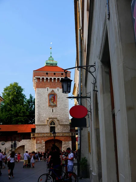 Cidade Walls Krakow Cracóvia Uma Cidade Murada Planty Park Espaço — Fotografia de Stock