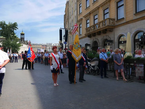 Processioni Del Corpus Domini Cracovia Polonia Svolgono Ogni Anno Maggio — Foto Stock