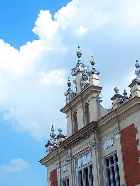 Krakow Polonya Çok Güzel Binalardan Biri Süslü Cephe — Stok fotoğraf