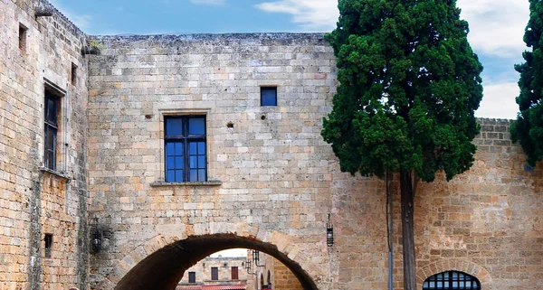 Rhodes Old Town Resembles Medieval Time Capsule Double Ring High — Stock Photo, Image