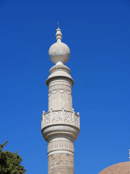 Moschea Murat Reis Cimitero Turco Vicino Porto Mandraki Sull Isola — Foto Stock