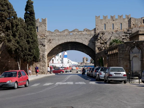 Rhodes Old Town Resembles Medieval Time Capsule Double Ring High — Stock Photo, Image