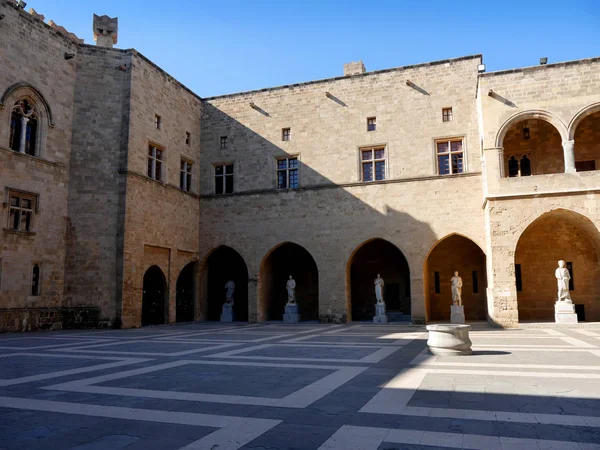 Fortress Greek Island Rhodes Headquarters Palace Grandmaster Knights John Hospitaller — Stock Photo, Image