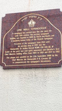 Cebelitarık Rock üzerinde ana şehirde sinagog kayıt