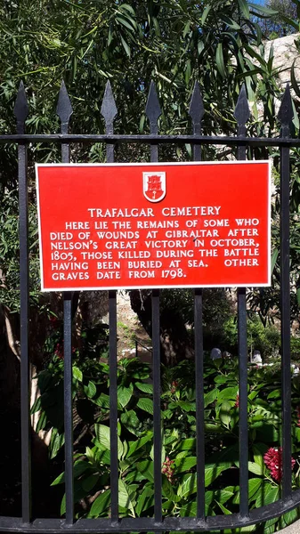 Cementerio Trafalgar Las Afueras Las Puertas Ciudad Peñón Gibraltar Donde —  Fotos de Stock