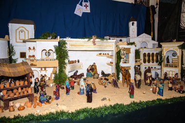 Nerja bölgesi Andalucia Costa del Sol İspanya doğu ucunda, kiliselerde Noel beşik. Bu heykeller çoğunu dini processions yıl boyunca devam etmektedir
