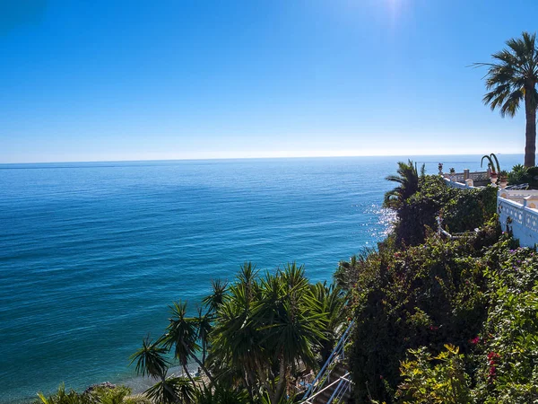 Parador Nerja Sits Cliff Sea Malaga Coast Amidst Wonderful Beaches — Stock Photo, Image