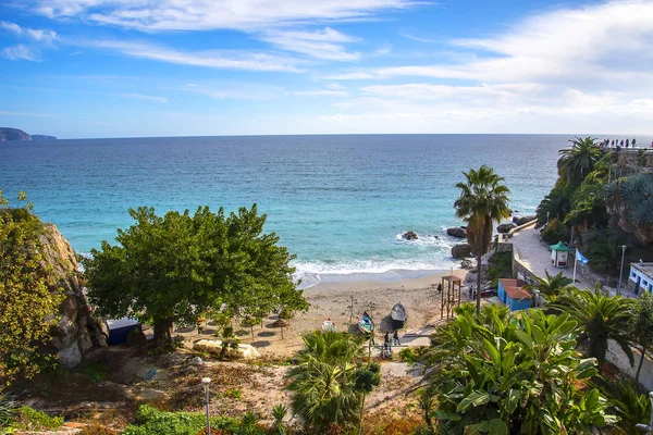 Один Семи Пляжей Курортного Города Нерха Восточной Коста Дель Соль — стоковое фото