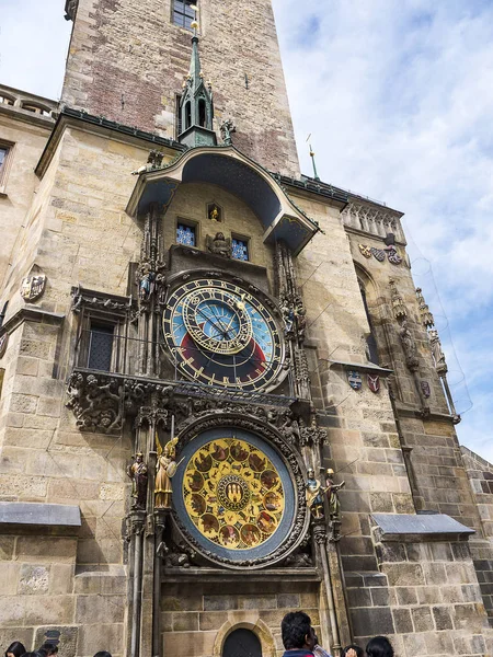 Relógio Astronômico Praga Praga Relógio Astronômico Medieval Localizado Praga Capital — Fotografia de Stock