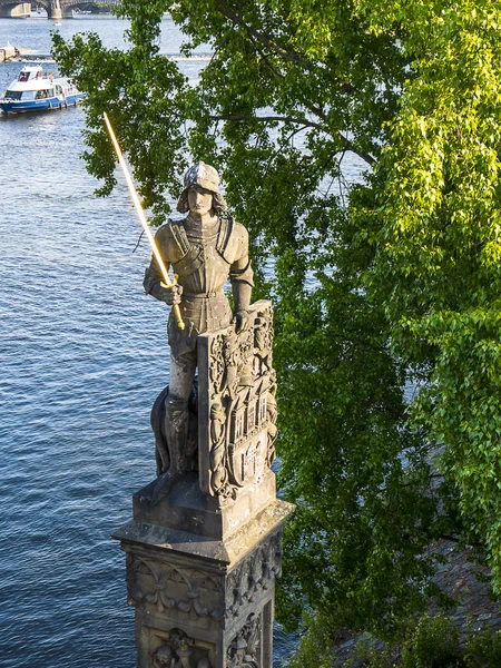 Charles Bridge Prague Capital Czech Republic Built 1357 Cross River — Stock Photo, Image